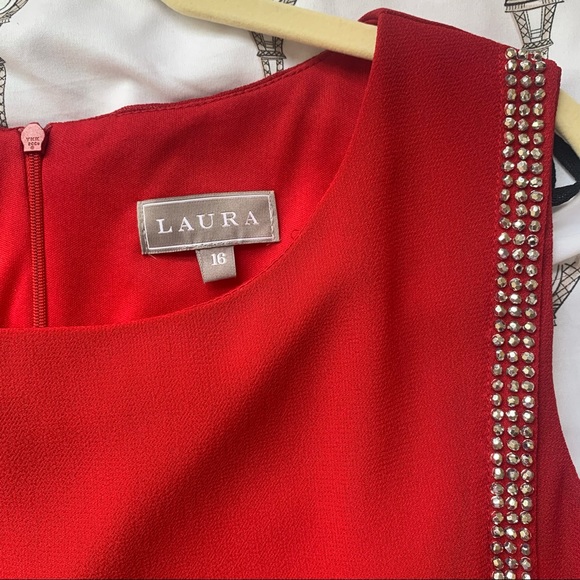 Sleeveless Dress with Embellished Wrap Hem Detail - Picture 7 of 10